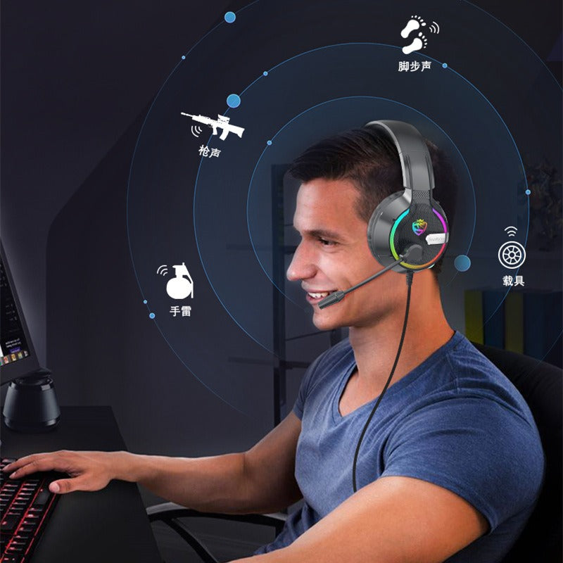 SoulBytes S19 RGB Gaming Headset, 40mm Drivers Noise-Canceling Mic USB/3.5mm eprolo