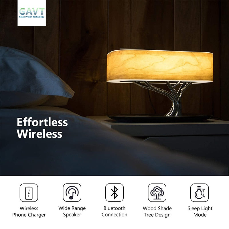 DSLB04 LED Tree Lamp with Bluetooth Speaker & Qi Wireless Charger Modern eprolo