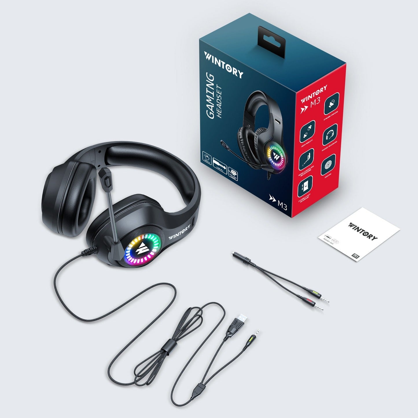 Ultimate Wintory M3 Gaming Headset – Wired RGB Over‑Ear Comfort eprolo