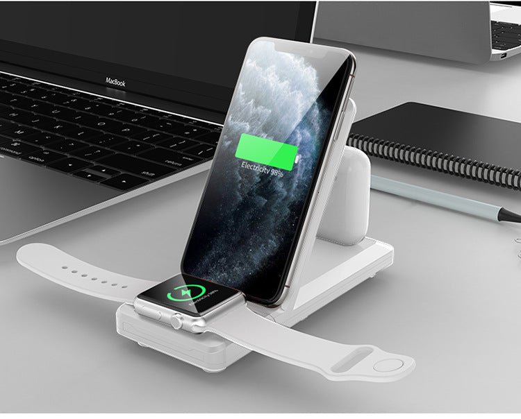 H6 3-in-1 Wireless Charger - 15W Fast Charging for iPhone, iWatch, AirPods - Foldable Stand (Black/White) eprolo