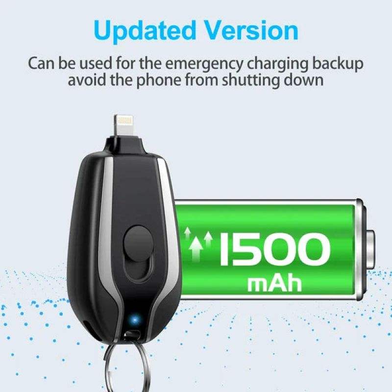 Mini Key Chain Portable Charging Power Bank 1500mAh Wireless Emergency Power eprolo