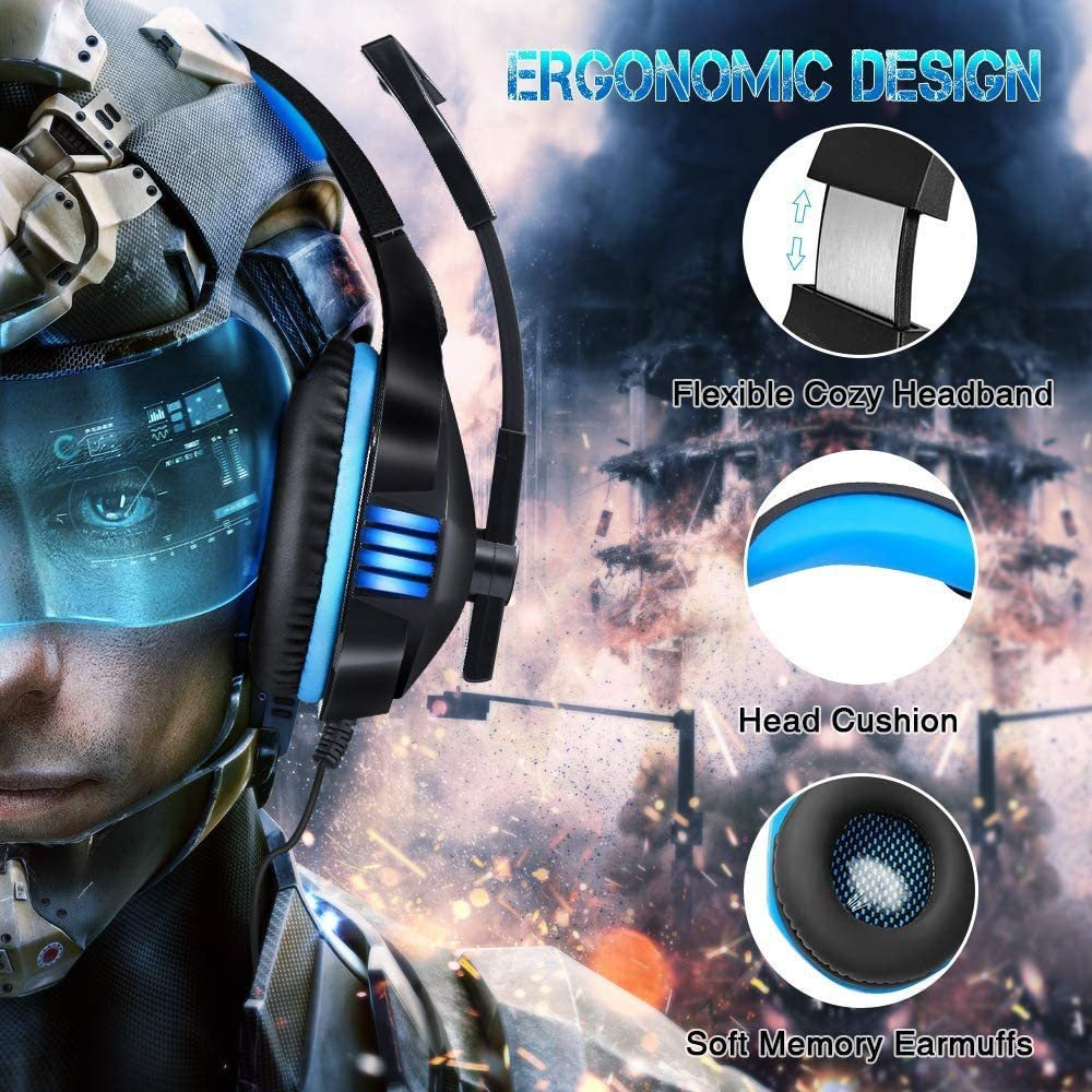 V3 Wired Gaming Headset with RGB Lights, Noise-Cancelling Mic, USB/3.5mm eprolo