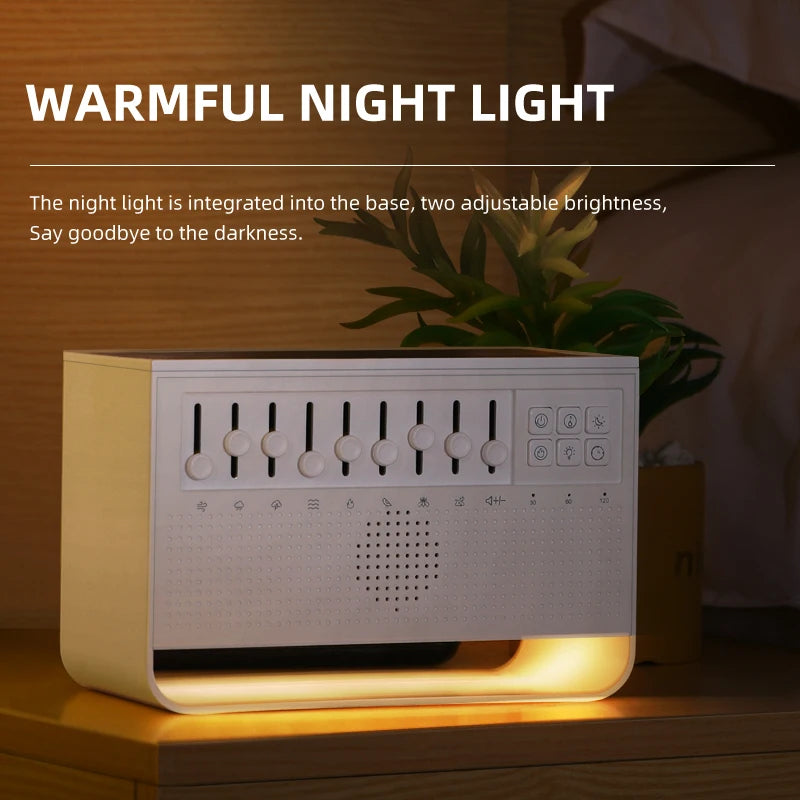 C221 Bluetooth Speaker Humidifier w/ 8 White Noise & Flame Night Light eprolo