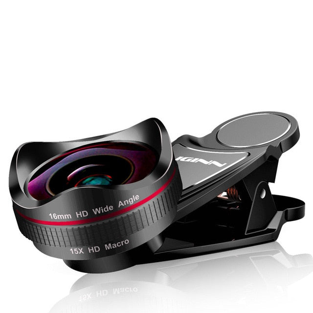 LIGINN L-620 Pro 16mm Wide-Angle & 15X Macro Lens Kit for Smartphones – 4K HD, Distortionless eprolo