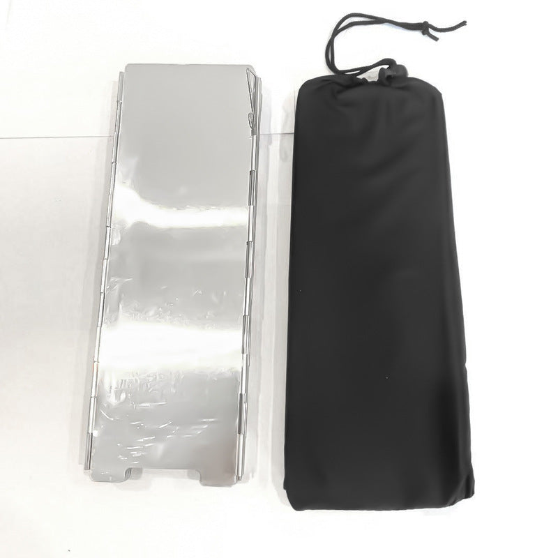 10-Piece Foldable Gas Stove Windshield - Aluminum Alloy Windproof Screen for Camping - Lumic Deals
