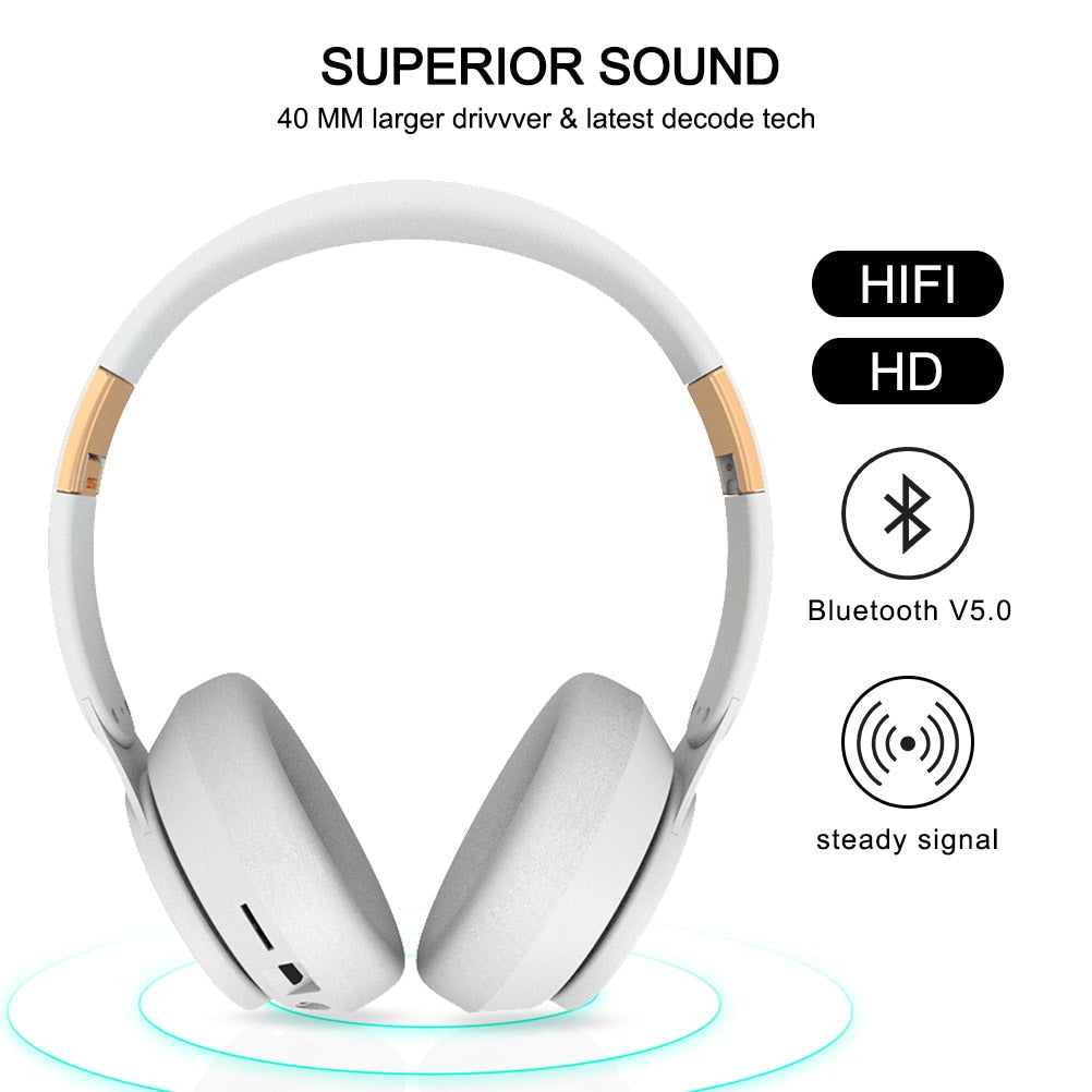 Tourya T7 Bluetooth 5.0 Headphones Fast Charging Shocking Bass Foldable Design eprolo