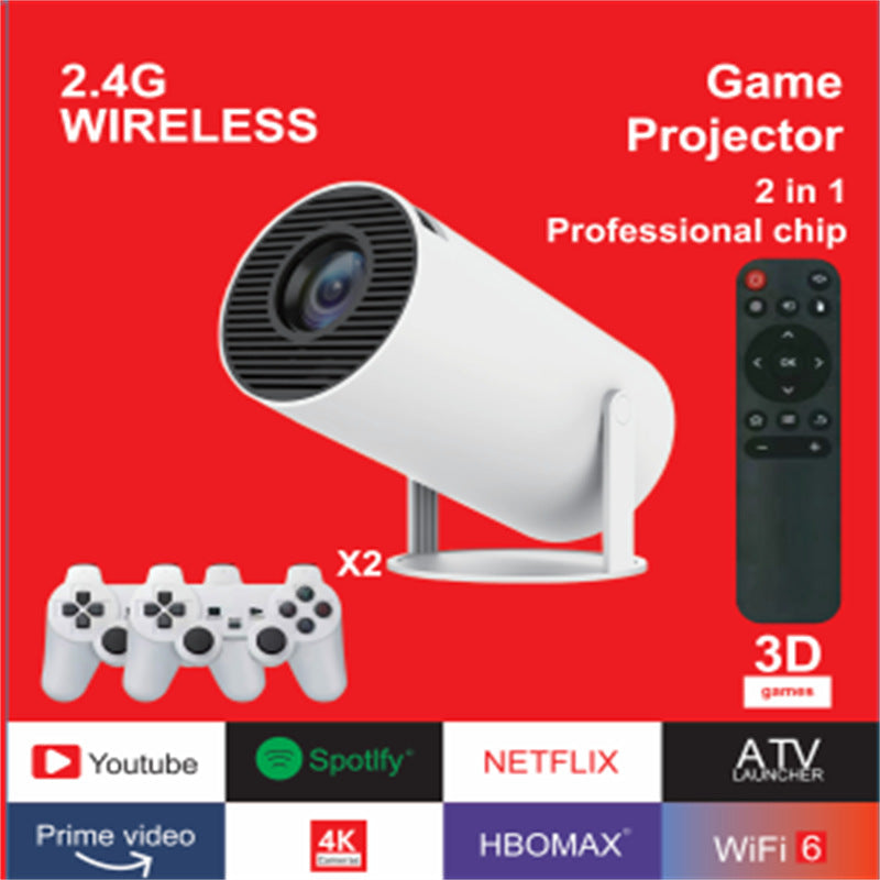 MAX300 2-in-1 4K HD Game Console & Projector w/ Dual Wireless Controllers eprolo