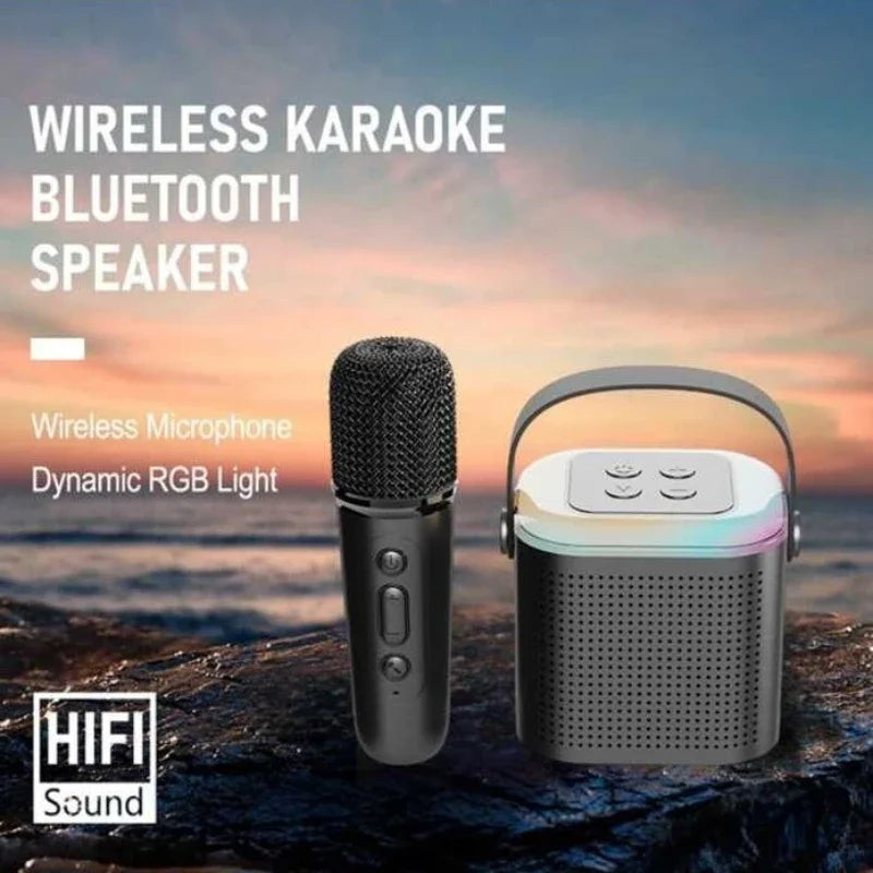 Y1 Mini Bluetooth Karaoke Speaker with Wireless Mic & LED Lights TF Card AUX eprolo
