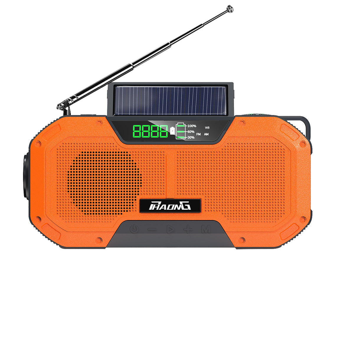 Phaong 5000mAh Solar Hand Crank Radio Bluetooth Speaker, AM/FM/WB, LED, SOS, IPX5 eprolo