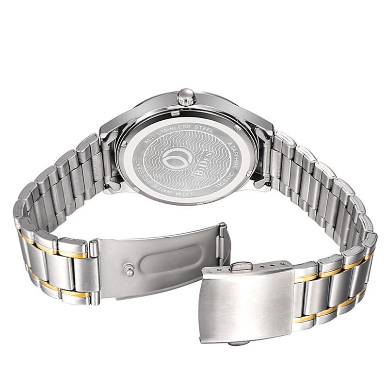 BIDEN 0032 Luxury Men's Quartz Watch Stainless Steel Strap Water Resistant Business eprolo