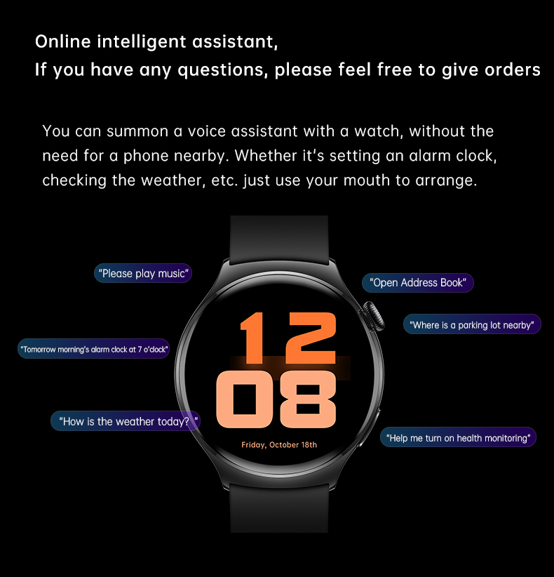 GS Watch 4 Smart Bracelet, Full‑Circle AMOLED, NFC, Health & Bluetooth Calls eprolo