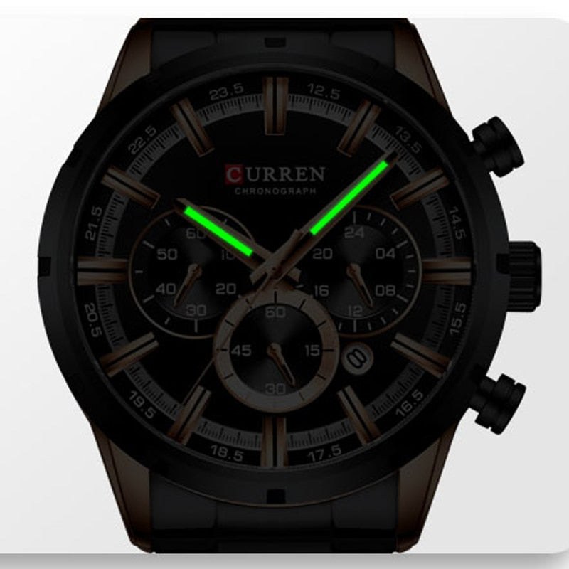 CURREN 8355 Luxury Men's Chronograph Quartz Watch Stainless Steel Sports Watch eprolo