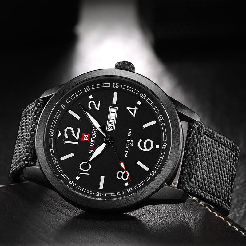 NAVIFORCE NF9101 Military Sport Watch with Date Display Nylon Strap