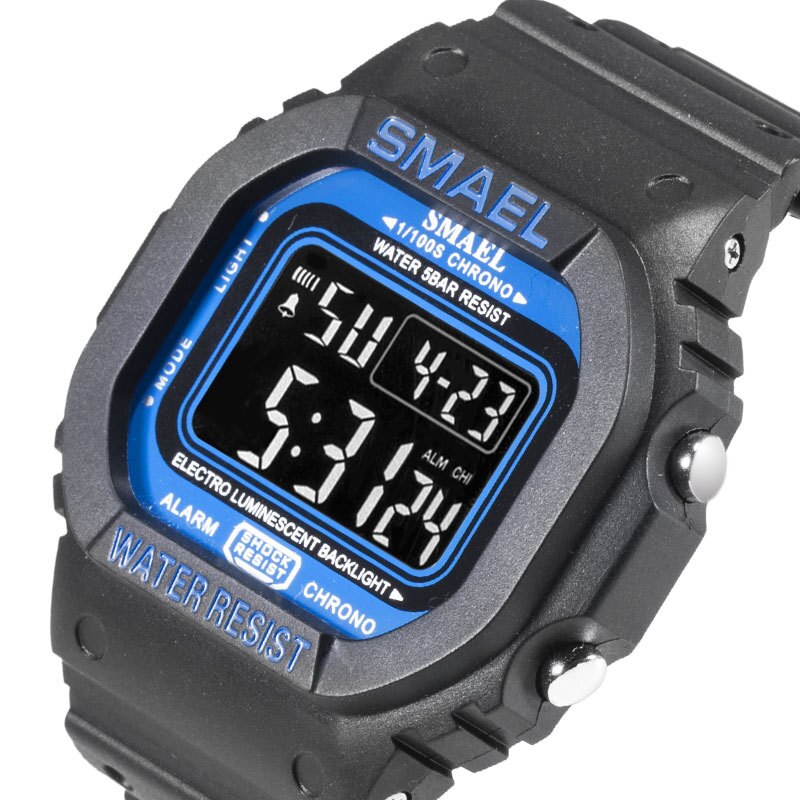 SMAEL 1801 Digital Sports Watch for Men - Military Waterproof LED Stopwatch eprolo