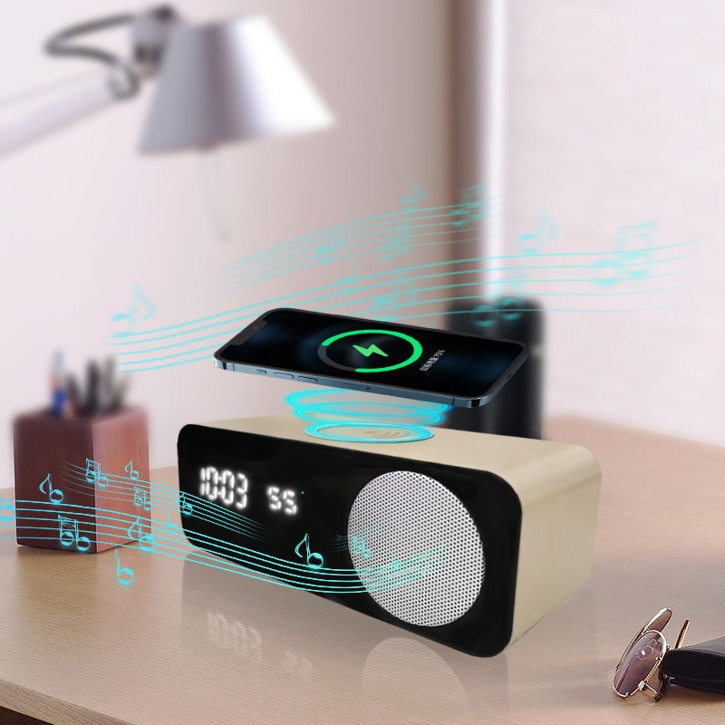 W26 Bluetooth Speaker: Wireless Charger, Alarm Clock, Phone Stand, Temp Display eprolo