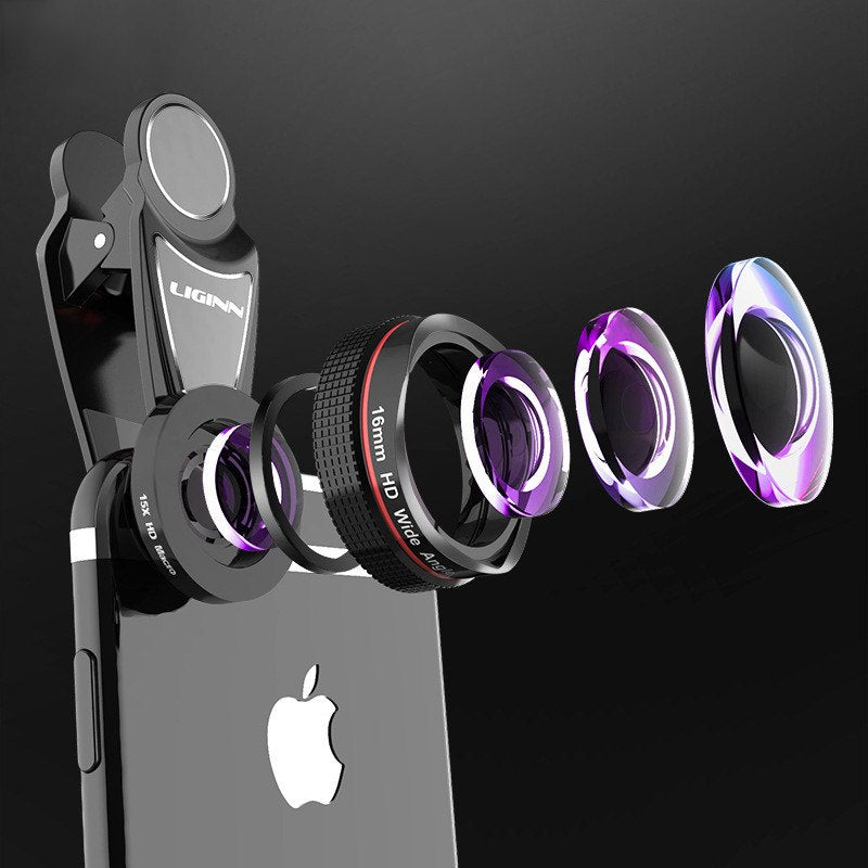 LIGINN L-620 Pro 16mm Wide-Angle & 15X Macro Lens Kit for Smartphones – 4K HD, Distortionless eprolo
