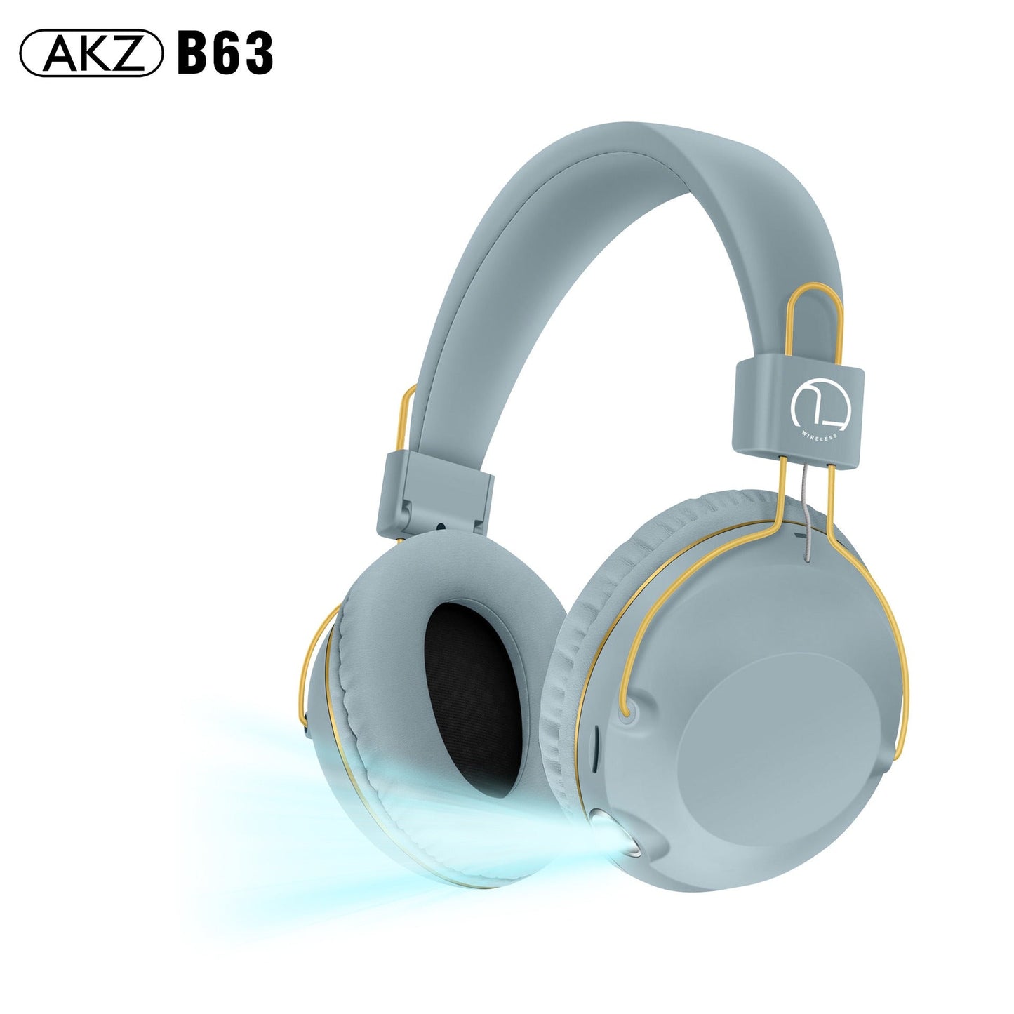 AKZ-B63 Wireless Bluetooth Headset w/ Flashlight, TF Card & AUX Support, 25H Playtime, Foldable Design eprolo