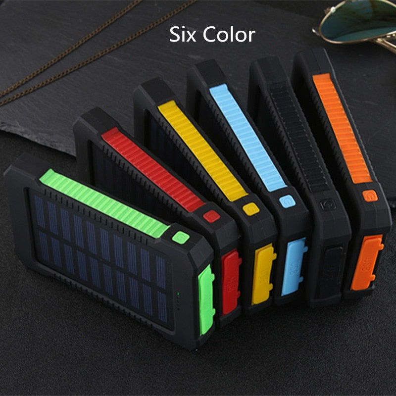 LED Solar Power Bank 20000mAh, Dual USB Ports, Waterproof, for Smartphones eprolo