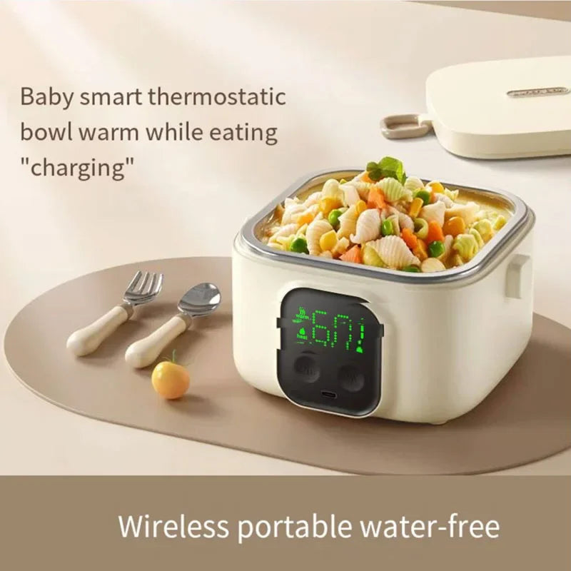 Portable Wireless Electric Heating Lunch Box 800ml/500ml LCD Display Rechargeable eprolo