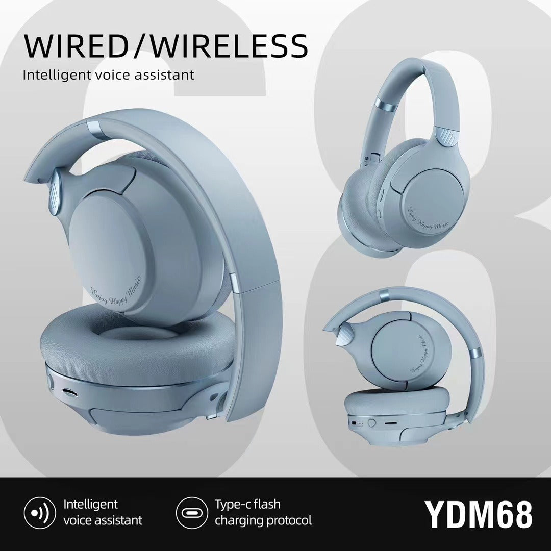 YDM68 Heavy Bass Bluetooth 5.3 Wireless Gaming Headset, 8h+ Battery, Type-C Charging eprolo