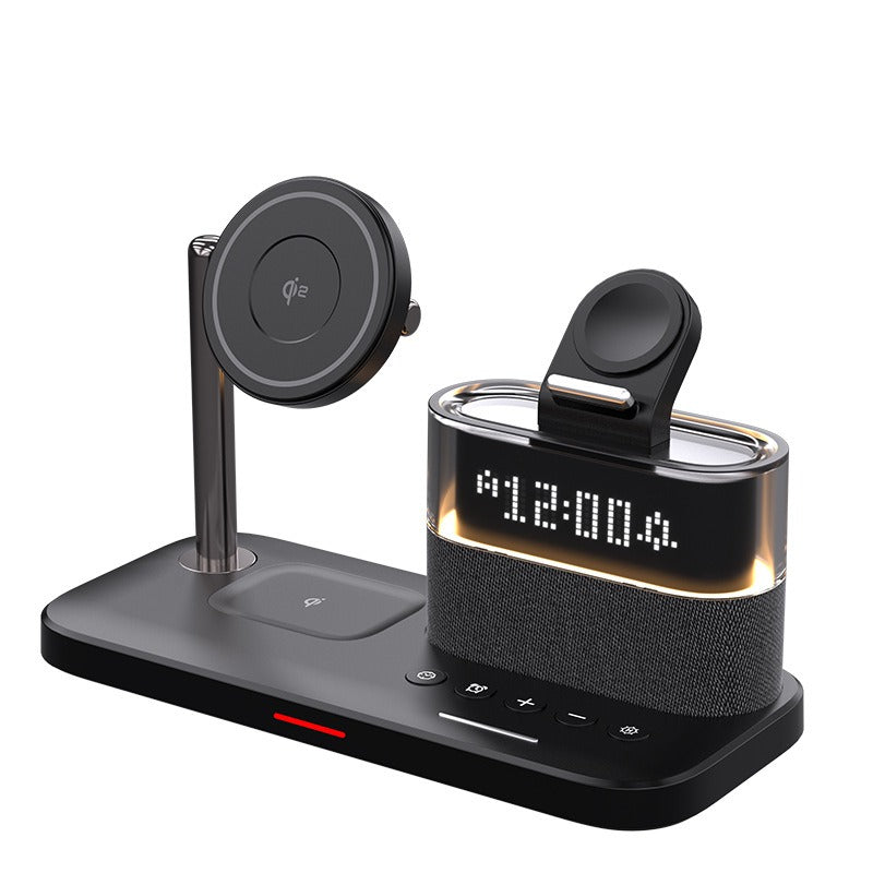 5-in-1 Qi2 Magnetic Wireless Charging Station w/ Alarm Clock, Night Light, 3-in-1 Charger for iPhone, Watch, AirPods eprolo