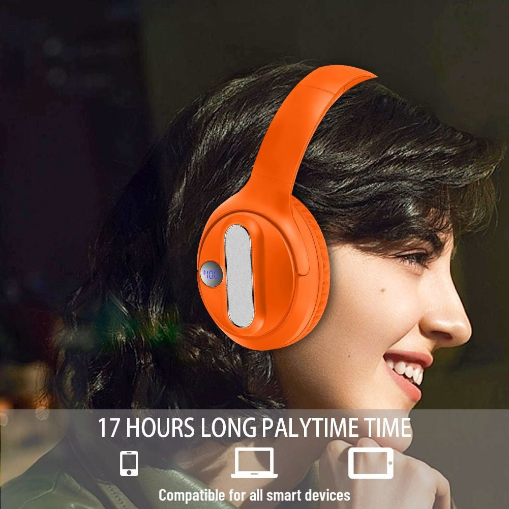 AKZ-13 Wireless Bluetooth Headset: Foldable, 17H Playtime, Hi-Fi Sound, Battery Display eprolo