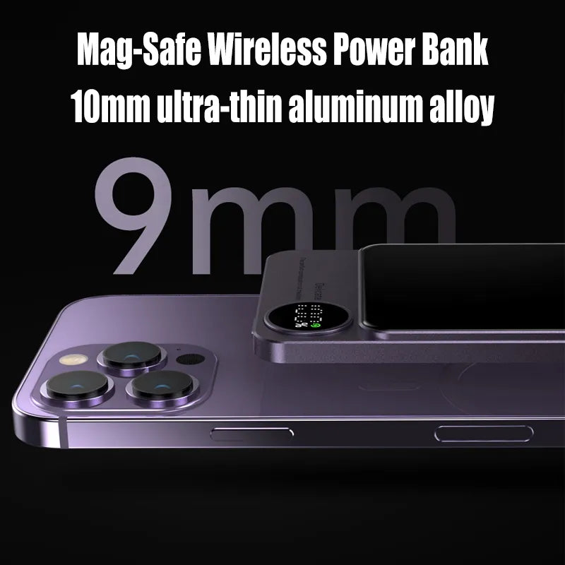 Q9 2-in-1 Magnetic Power Bank Charger 10000mAh MagSafe PD20W Wireless 15W Fast Charging eprolo