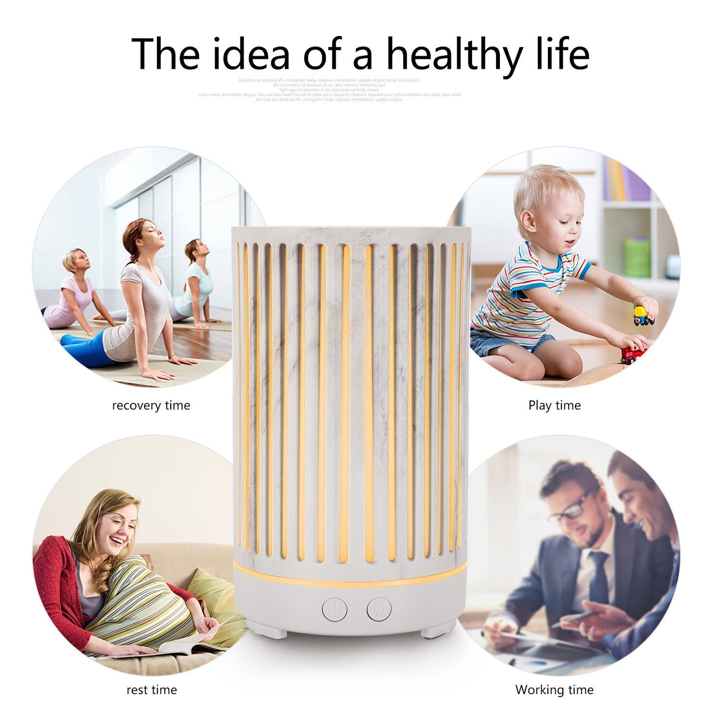 200ML Vertical Hollow Aroma Diffuser, Low Noise Humidifier for Bedroom, Office, Desktop eprolo