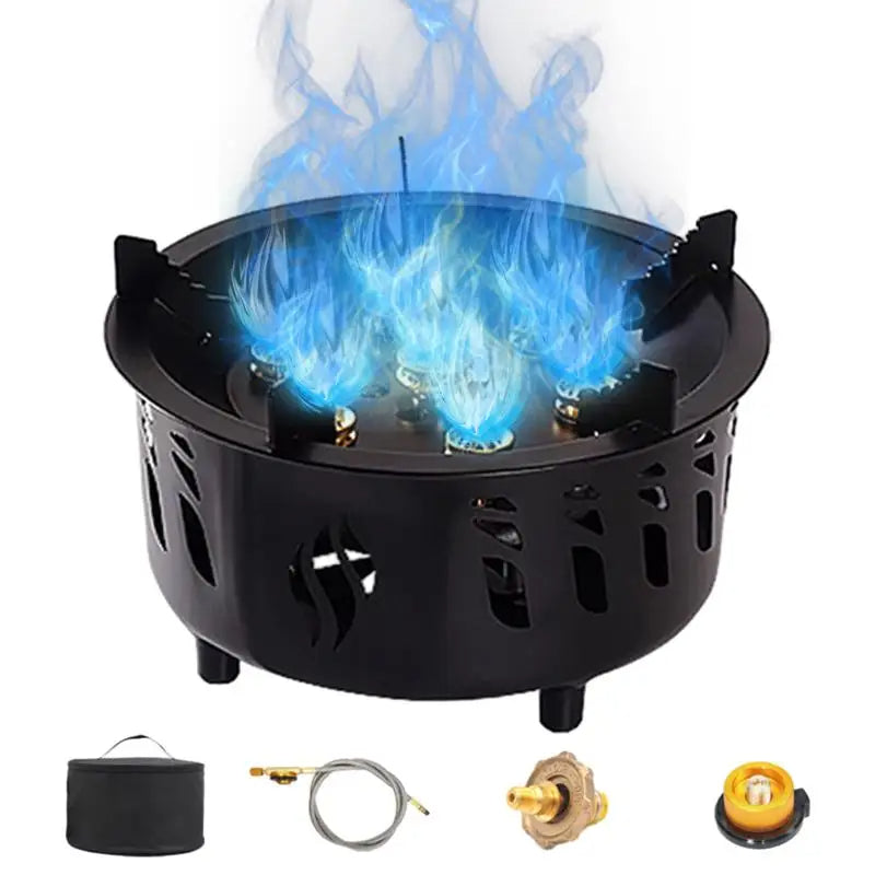 Outdoor Windproof Camping Stove, 7-Core Gas Burner with Carrying Bag eprolo