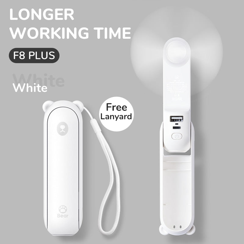 JISULIFE Bear Fan 3-in-1 Portable USB Rechargeable Handheld Fan w/ Power Bank & Flashlight eprolo