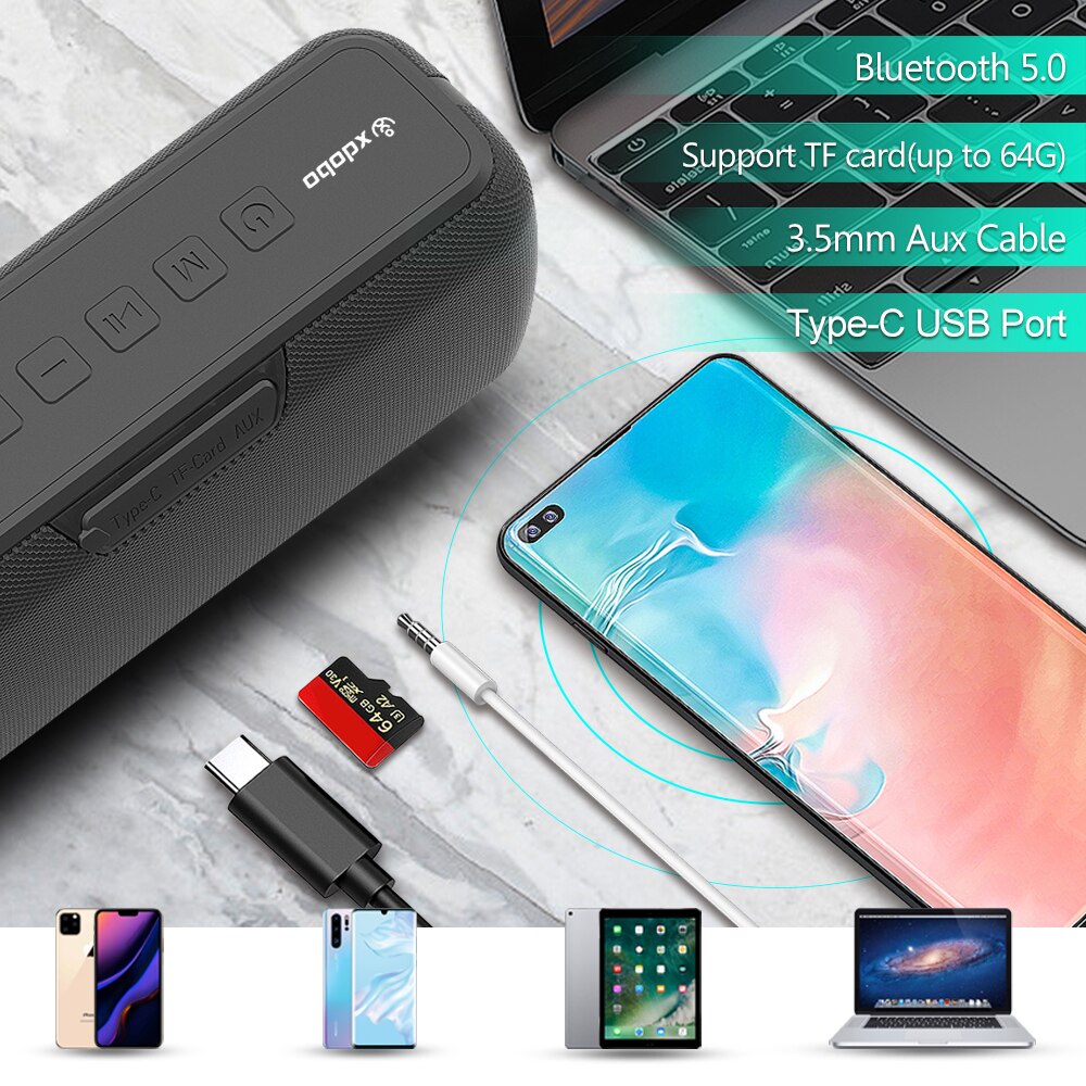XDOBO X8 60W Portable Bluetooth Speaker with Subwoofer, IPX5 Waterproof, TWS, 15H Playtime eprolo