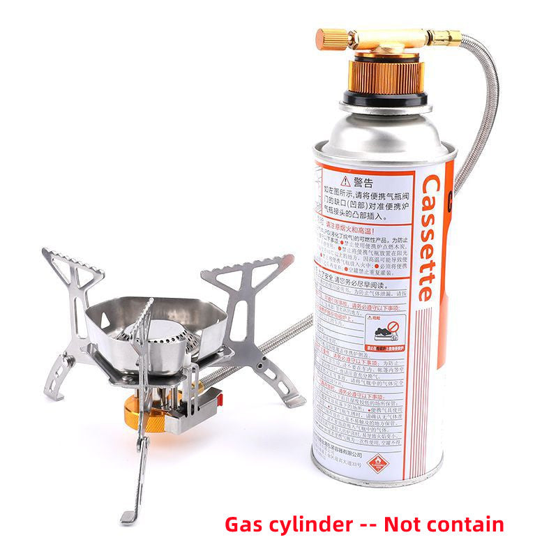Portable Windproof Camping Gas Stove with Electronic Lighter & Adapter - Lumic Deals