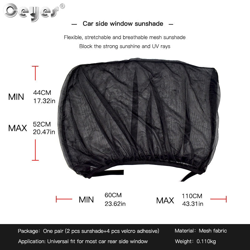 Ceyes 2PCS Car Side Window Sunshade Mesh UV Protection Sun Visor for Privacy & Heat Reduction eprolo
