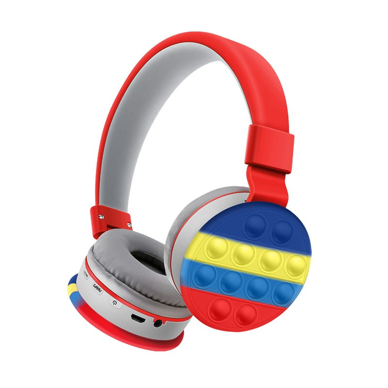 AKZ-K29 Bubble Case Kids Bluetooth Headphones Foldable Soft Earpads TF AUX FM, 7 Colors eprolo