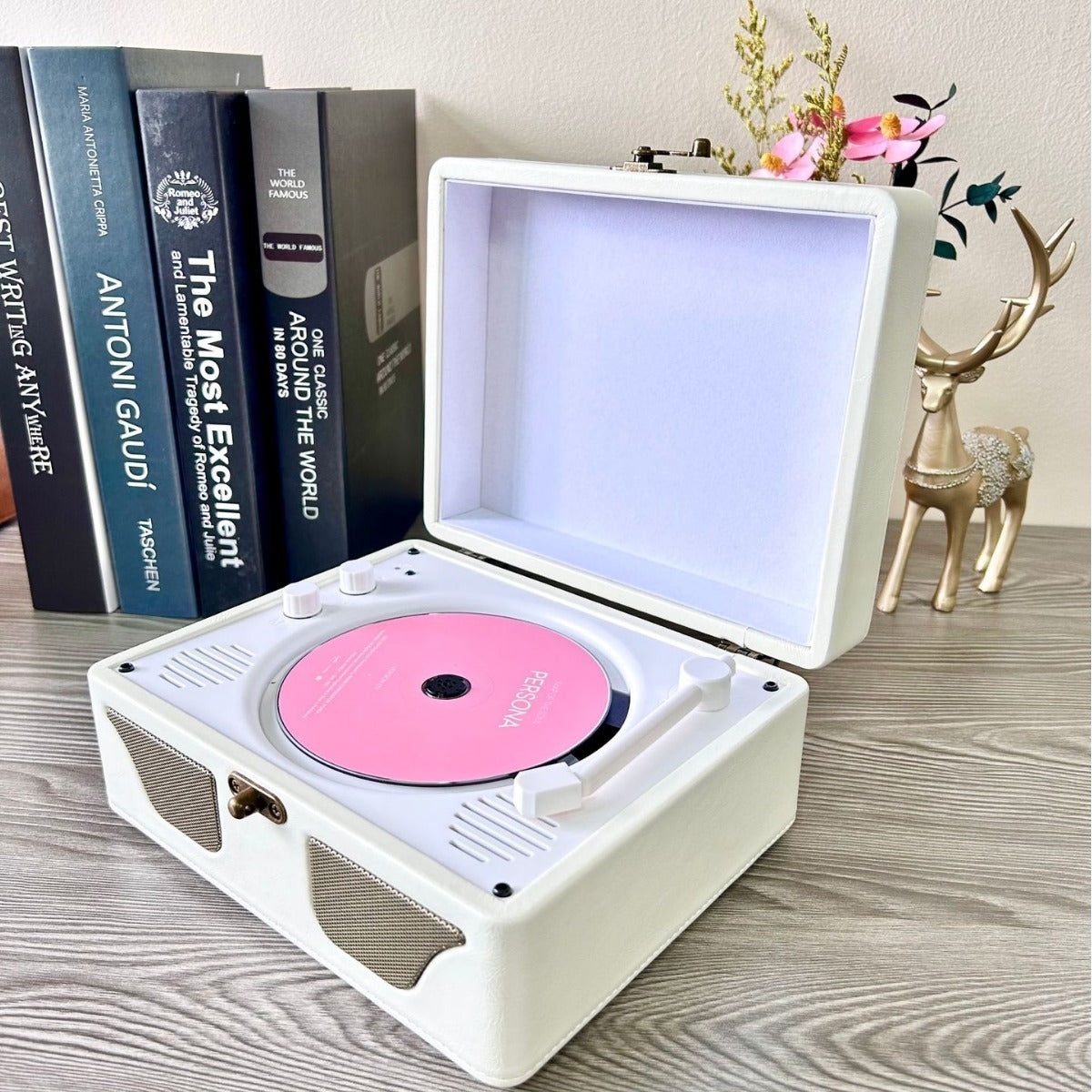 Vintage Horn Bluetooth Speaker CD Player Portable All‑in‑One Music System eprolo