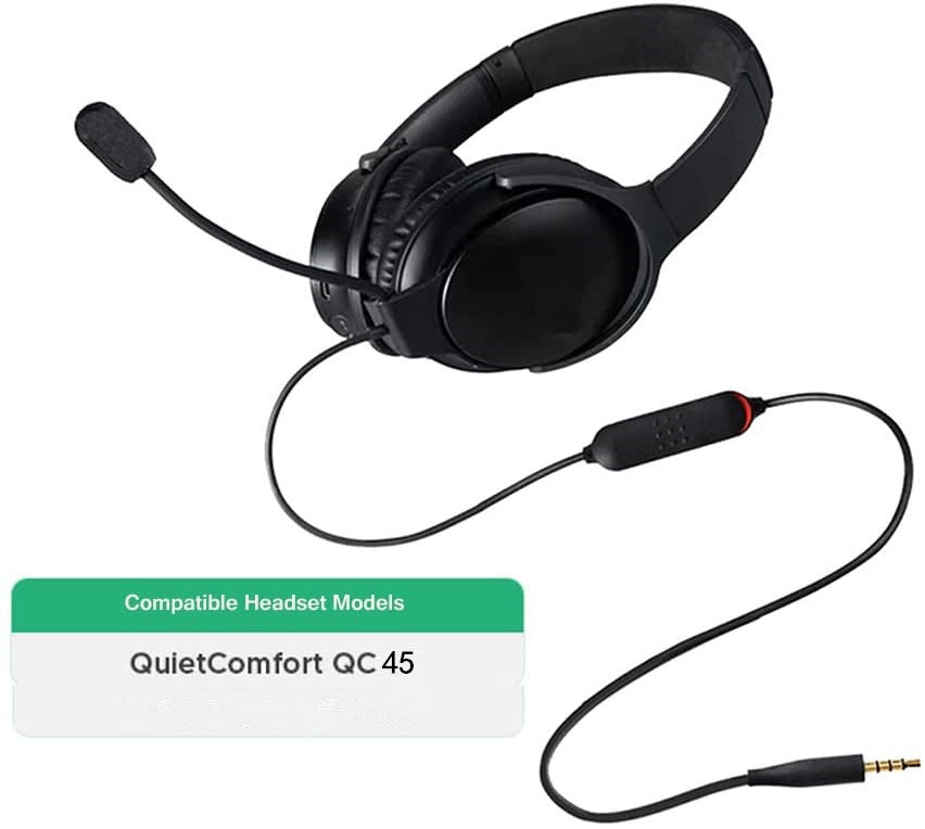 BOSE QC45 Gaming Mic Cable with Noise Cancelling & Mute Control