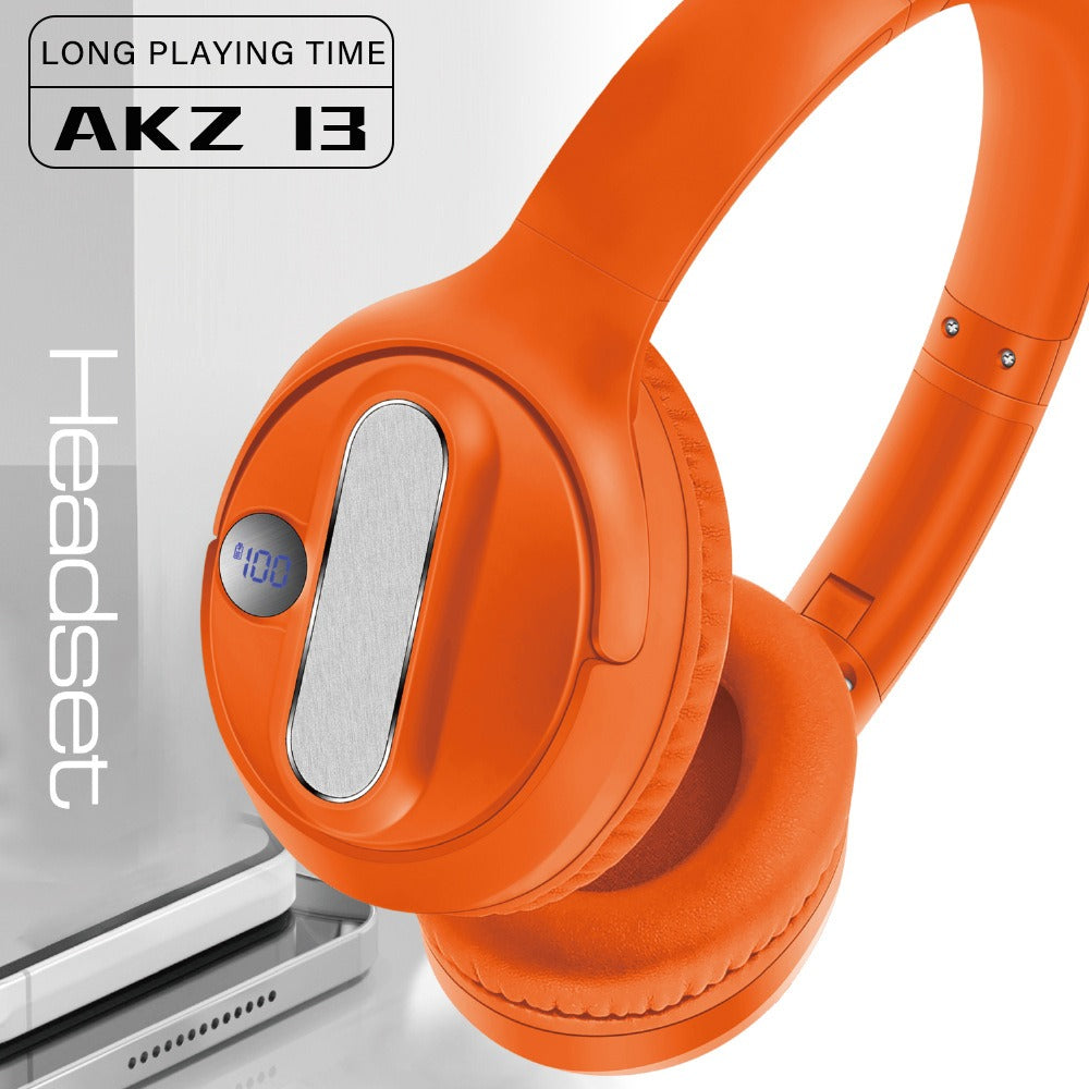 AKZ-13 Wireless Bluetooth Headset: Foldable, 17H Playtime, Hi-Fi Sound, Battery Display eprolo
