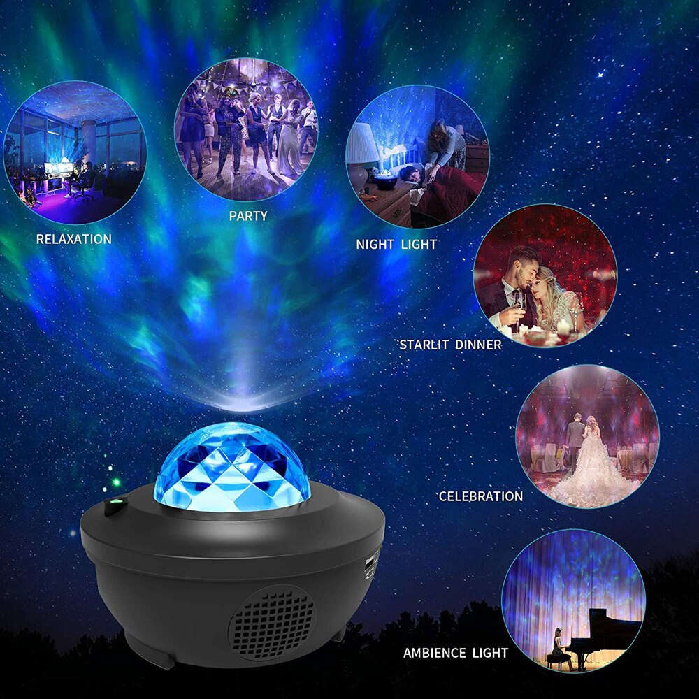 VISUN Galaxy Starry Night Lamp Projector with Bluetooth Music & Remote Control eprolo