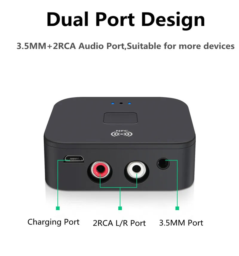 B11 Bluetooth 5.0 Receiver with NFC, Dual Audio Ports, Lossless Sound eprolo