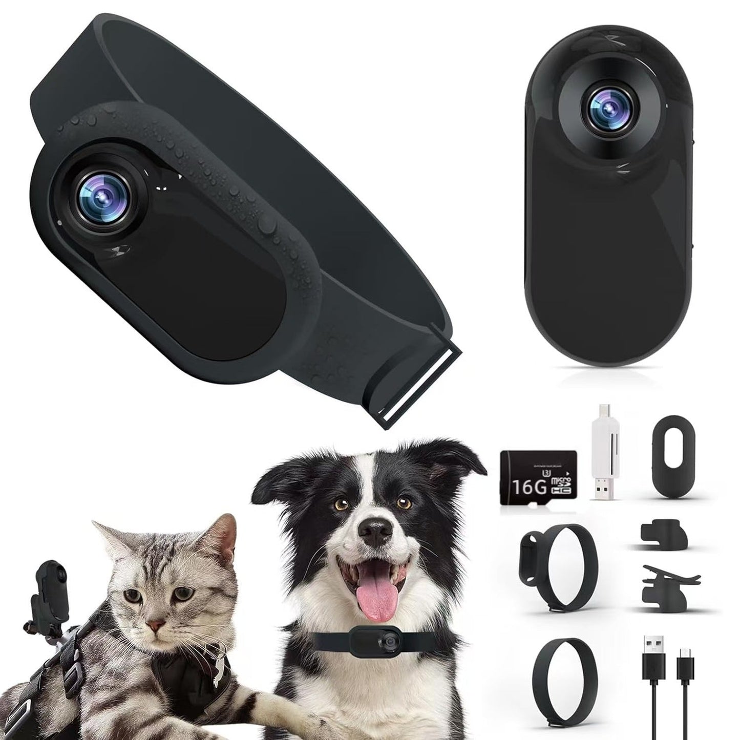 Portable HD Pet Collar Camera & Cycling Recorder – 1080P, Magnetic Clip eprolo