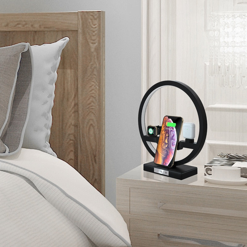 N38 3-in-1 Fast Wireless Charger Dock & LED Lamp for Apple iPhone iWatch AirPods eprolo