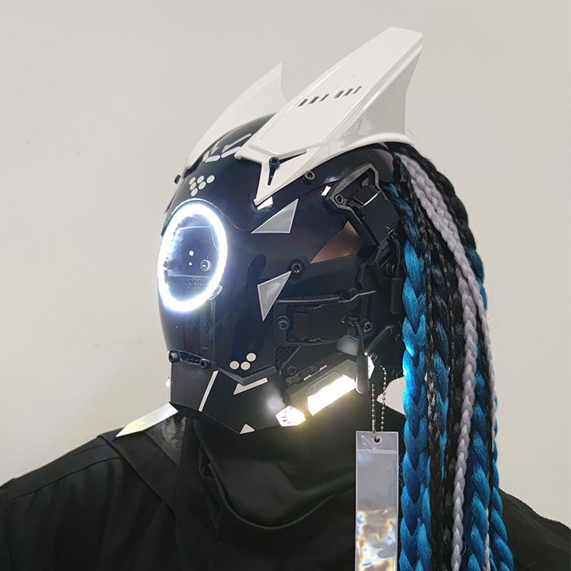 Cyberpunk LED Mask with Wings and Lights for Festivals, Cosplay, Holidays eprolo