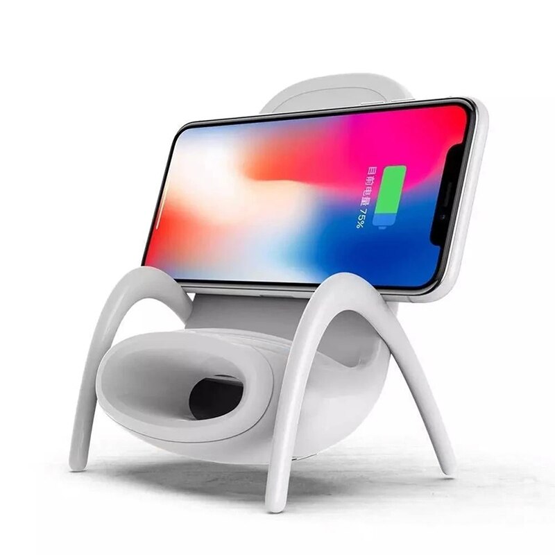 Portable Mini Chair Wireless Charger with Speaker, Universal Stand for All Phones eprolo
