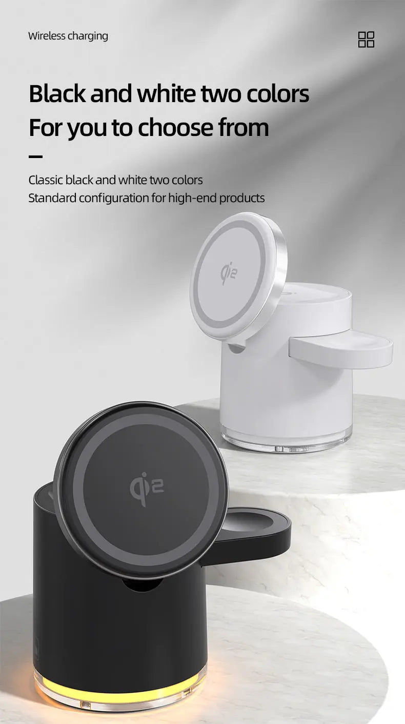 Qi2 Magnetic 3-in-1 Wireless Charger, Foldable Charging Station for iPhone, Samsung, AirPods, Apple Watch, 15W Fast MagSafe Compatible Dock eprolo