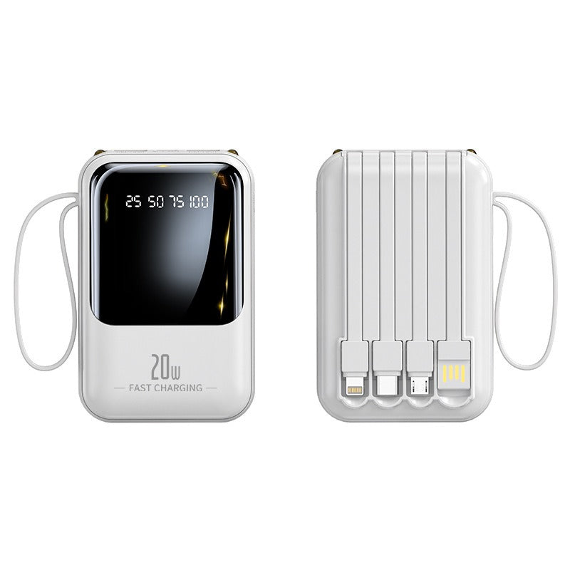 Mini 20000mAh Power Bank Portable 20W Fast Charging w/ Built-in Cables eprolo