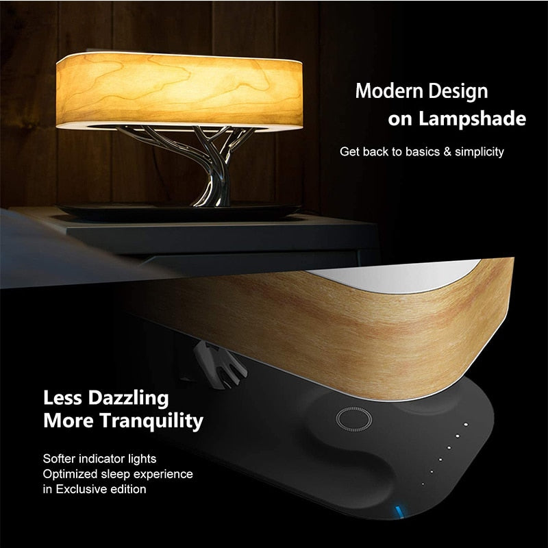 DSLB04 LED Tree Lamp with Bluetooth Speaker & Qi Wireless Charger Modern eprolo