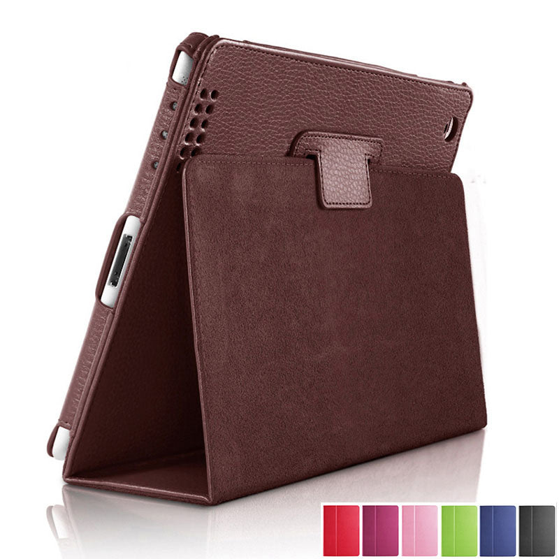 Tablet Case for Apple iPad 2/3/4, Auto Flip PU Leather Smart Stand, Litchi Texture eprolo