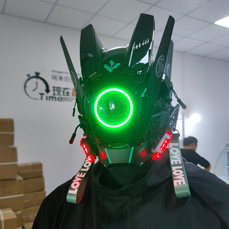 Cyberpunk LED Mask with Wings and Lights for Festivals, Cosplay, Holidays eprolo