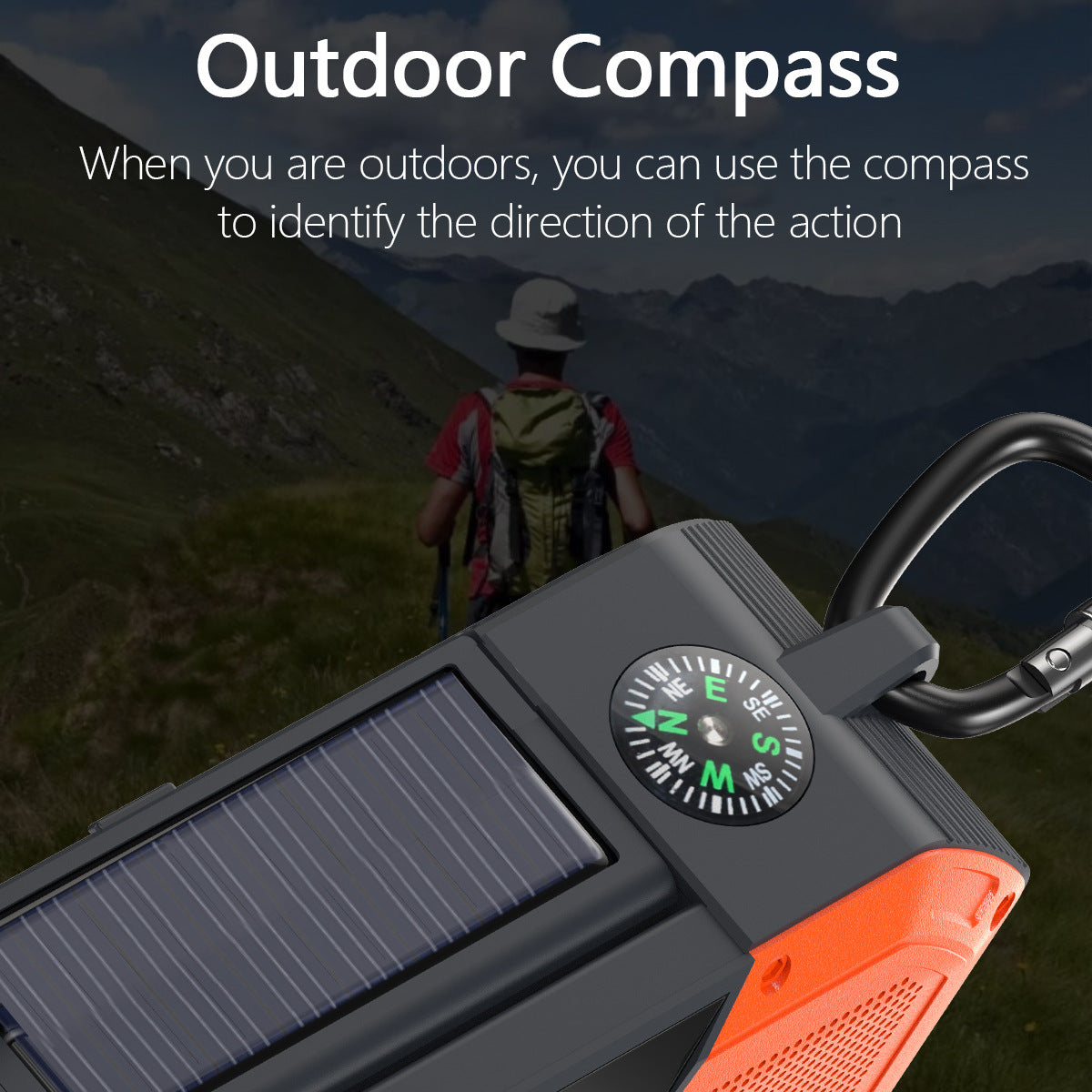 Phaong 5000mAh Solar Hand Crank Radio Bluetooth Speaker, AM/FM/WB, LED, SOS, IPX5 eprolo
