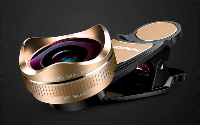 LIGINN L-620 Pro 16mm Wide-Angle & 15X Macro Lens Kit for Smartphones – 4K HD, Distortionless eprolo